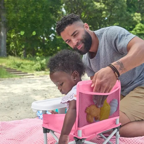 Cadeira Portátil Dobrável para Bebê com Cinto de Segurança