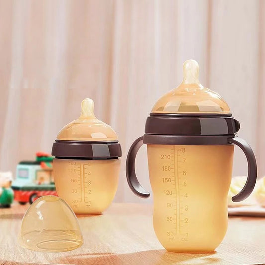 Mamadeira de Silicone que Imita o Seio Materno – 150ml e 240ml para Bebês de 0 a 36 Meses