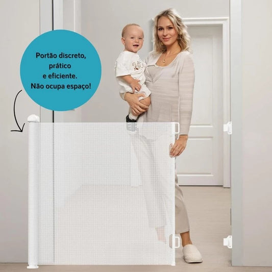 Portão Retrátil de Segurança para Bebês – Proteção Inteligente até 1,5m