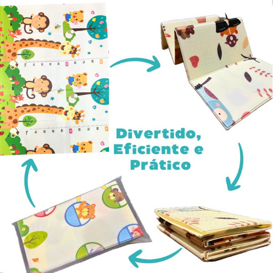 Tapete de Atividades Infantil Térmico Dobrável 200x150cm – Impermeável, Dupla Face e Antialérgico