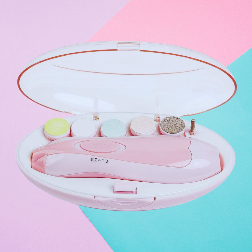 Lixa Elétrica para Unha de Bebê com LED e Estojo