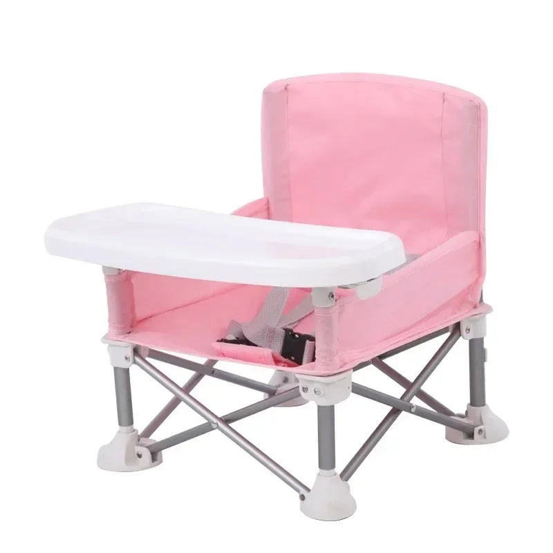 Cadeira de bebê compacta portátil dobrável com cinto seguro boa cadeira de liga de alumínio para viagens acampamento piqueniques para ambientes internos e externos