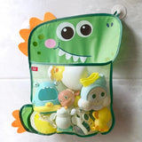 Dinossauro animal brinquedos de banho do bebê organizador crianças arrumado armazenamento sucção banheiro banheira boneca pendurado saco cesta saco malha brinquedos água