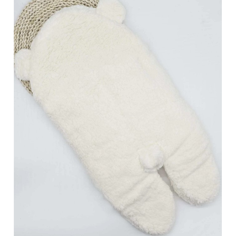 Saco de Dormir Bebe Ursinho com Sherpa Inverno Menina e Menino Charutinho Enrolar o Bebe | 2 CORES