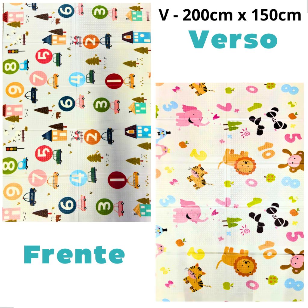 Tapete de Atividades Infantil Térmico Dobrável 200x150cm – Impermeável, Dupla Face e Antialérgico