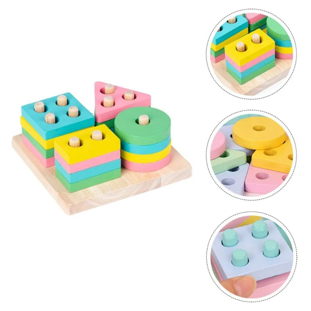 Brinquedo Educativo Encaixe Divertido 17 Peças MDF Infantil Terapêutico