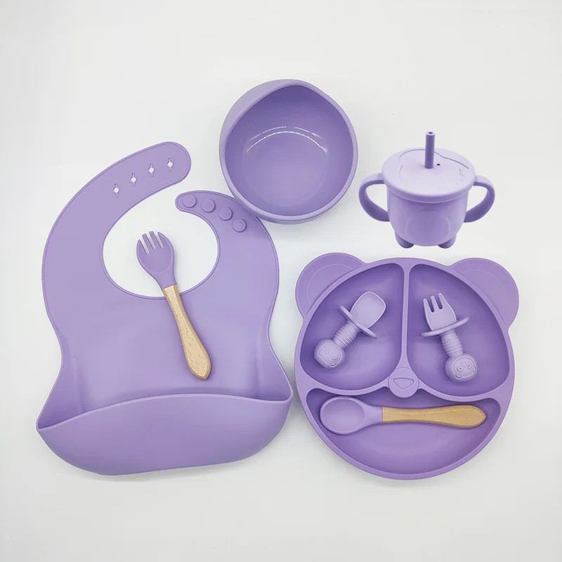 Kit Alimentação Bebê 8 Peças em Silicone BPA Free