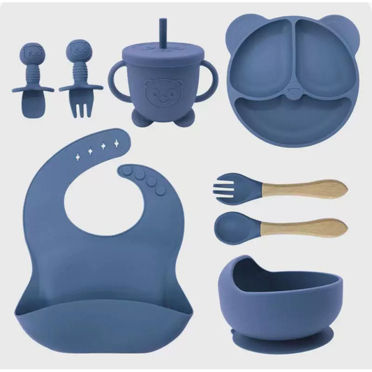 Kit Alimentação Bebê 8 Peças em Silicone BPA Free