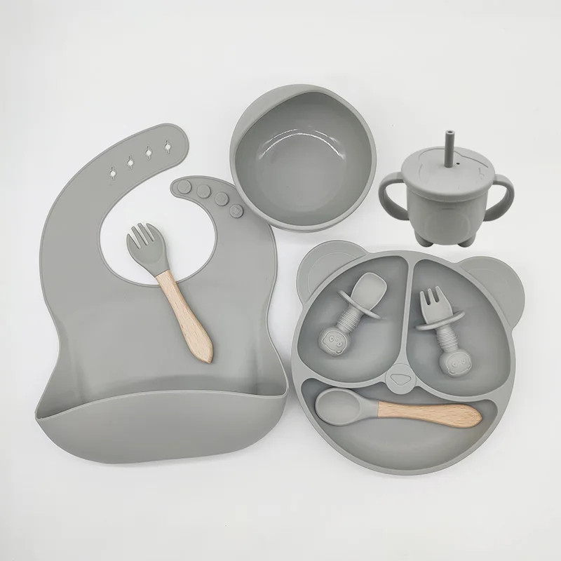 Kit Alimentação Bebê 8 Peças em Silicone BPA Free