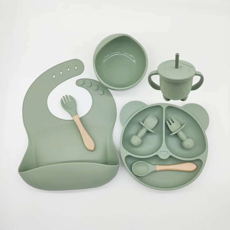 Kit Alimentação Bebê 8 Peças em Silicone BPA Free