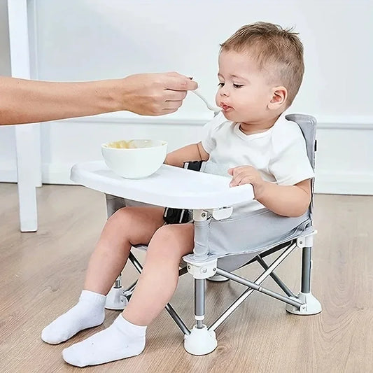 Cadeira de bebê compacta portátil dobrável com cinto seguro boa cadeira de liga de alumínio para viagens acampamento piqueniques para ambientes internos e externos