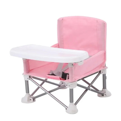 Cadeira de bebê compacta portátil dobrável com cinto seguro boa cadeira de liga de alumínio para viagens acampamento piqueniques para ambientes internos e externos