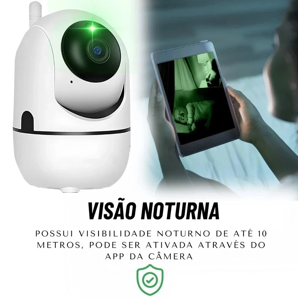 Babá Eletrônica Wi-Fi com Visão Noturna e Áudio HD - Sono Tranquilo em Qualquer Hora