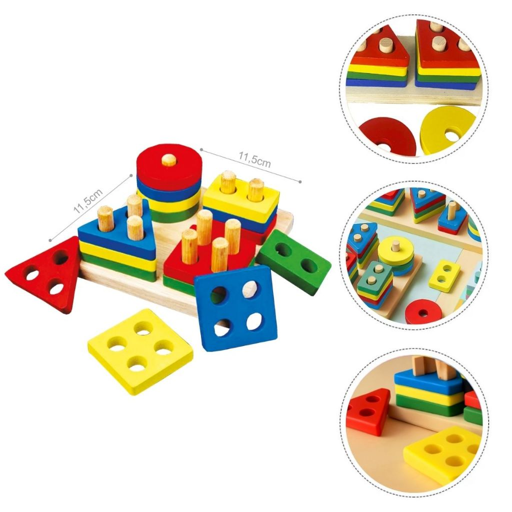 Brinquedo Educativo Encaixe Divertido 17 Peças MDF Infantil Terapêutico